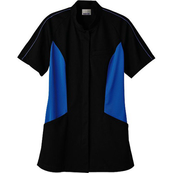 住商モンブラン ジャケット レディス 半袖 黒×ブルー 3L JU803-03（直送品）