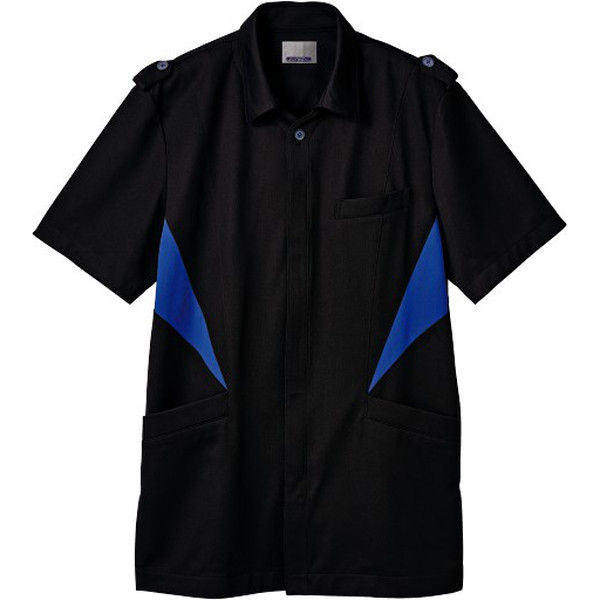 住商モンブラン ジャケット メンズ 半袖 黒×ブルー 6L JU851-03（直送品）