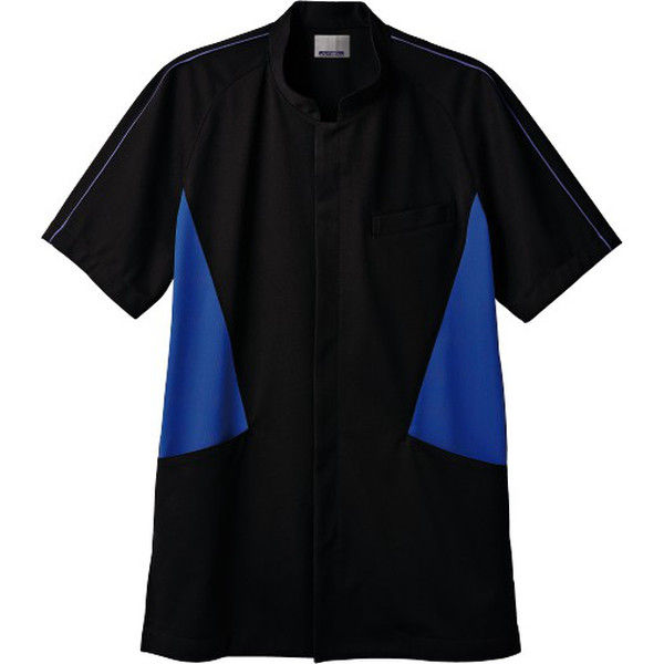住商モンブラン ジャケット メンズ 半袖 黒×ブルー 5L JU853-03（直送品）