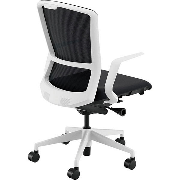 【組立設置込】内田洋行 エルフィ/ELA2-510M-WS PA メッシュ ハイ L型肘 ホワイト/ジェットブラック 5-354-3120 1脚（直送品）