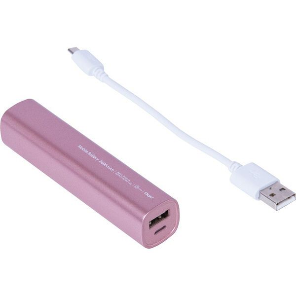 ナカバヤシ モバイルバッテリー/2600mAh/ピンク MB-0157P 1個（直送品）