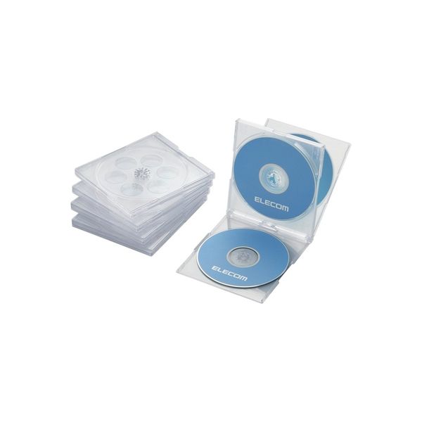 エレコム CD/DVDプラケース/4枚収納/5パック/クリア CCD-JSCNQ5CR 1個