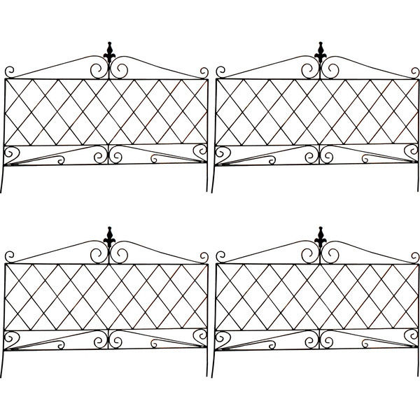 住まいスタイル アイアンフェンス 幅945×高さ700mm ブラック JF092599 1セット（4枚入）（直送品）