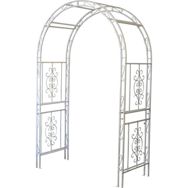 住まいスタイル アイアンアーチ モンテベッロ 幅1370×奥行595×高さ2130mm ホワイト SST-IPN-7973-WHT 1台（直送品）