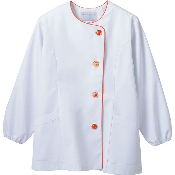 住商モンブラン MONTBLANC（モンブラン） 調理衣 レディス 長袖 白/オレンジ S 1-041 1枚（直送品）