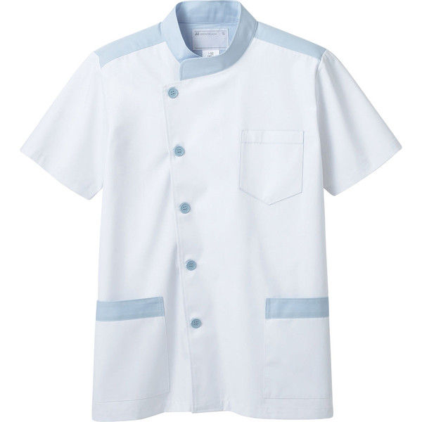 住商モンブラン MONTBLANC（モンブラン） 調理衣 兼用 半袖 白/ブルー SS 1-592 1枚（直送品）