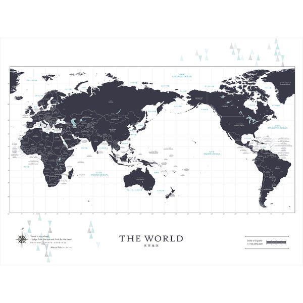 マッチングジャパン 大判 ラミあり 知育ステッカー 地図『世界地図_Lサイズ/WH』 CO-10009-AS（直送品）