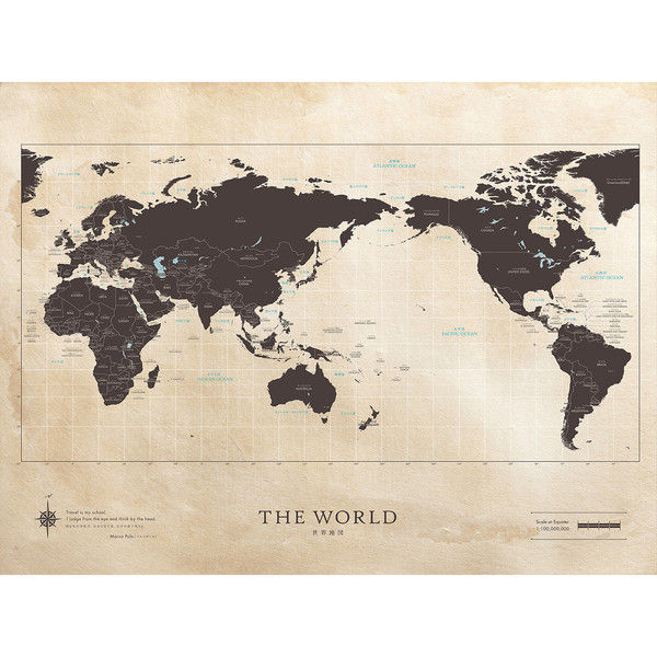 マッチングジャパン 大判 ラミあり 知育ステッカー 地図『世界地図_Mサイズ/BR』 CO-10013-AS（直送品）