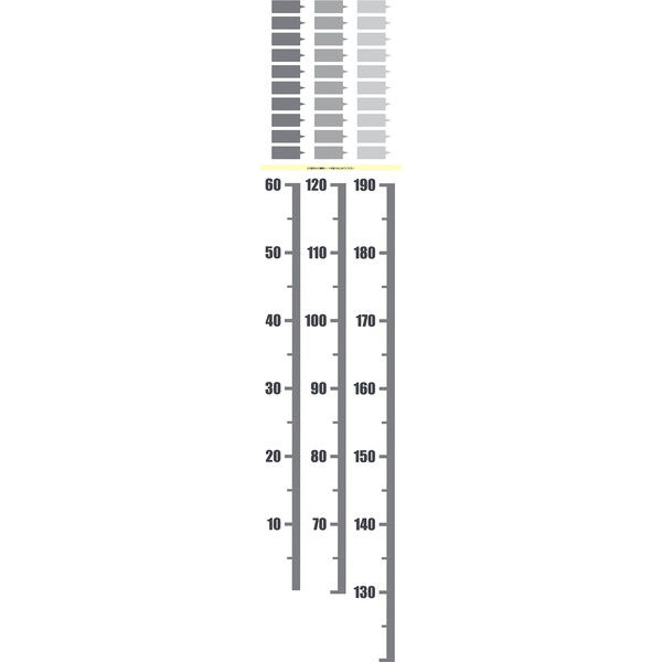 マッチングジャパン 身長計 ウォールステッカー 成長 子供「細い身長計_モノクロ」 CO-10030-AS（直送品）
