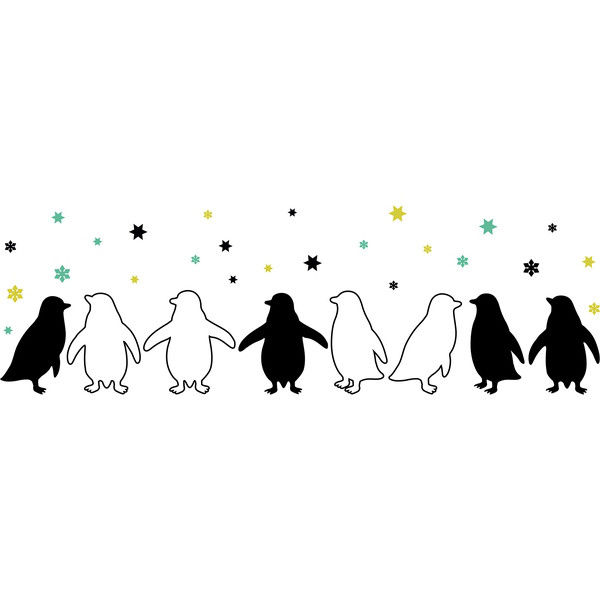 マッチングジャパン ウォールステッカー W ダブル お得 動物 海「ペンギン」 CO-9010-AS（直送品）