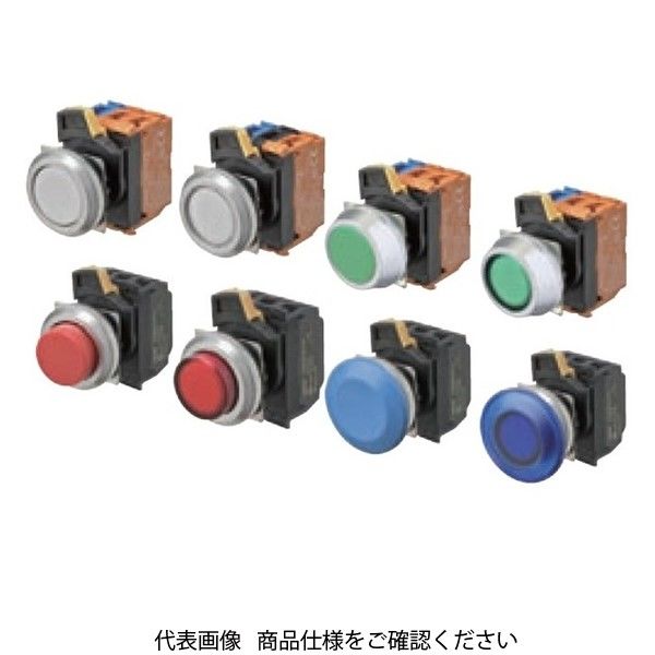 オムロン 押ボタンスイッチ 照光/平形 金属ベゼル 透明白 黄 A30NLーMNAーTWAーP101ーYB 1セット(2個)（直送品）