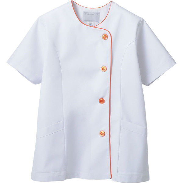 住商モンブラン MONTBLANC（モンブラン） 調理衣 レディス 半袖 白/オレンジ LL 1-042 1枚（直送品）