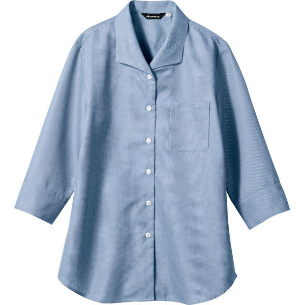 住商モンブラン MONTBLANC（モンブラン） ブラウス レディス7分袖 ブルーチェック 9号 WC2221-4 1枚（直送品）