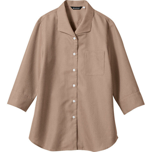 住商モンブラン MONTBLANC（モンブラン） ブラウス レディス7分袖 ブラウンチェック 15号 WC2221-7 1枚（直送品）