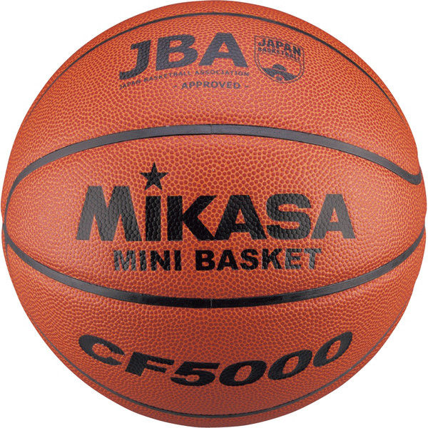 ミカサ】 小学生用 ミニバスケットボール 5号球 （検定球・茶色・ディンプル加工グリップ性に優れた特殊人工皮革使用）CF5000（直送品）