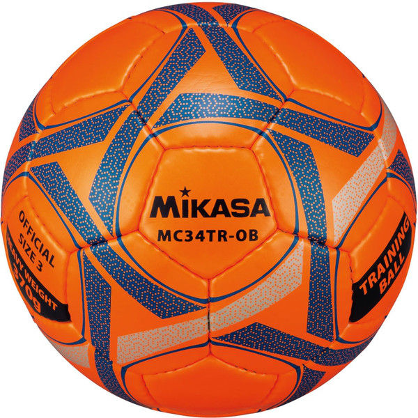 ミカサ】 サッカートレーニングボール （重量約350-390g 3号サイズ・4号球相当の重量）オレンジ青 MC34TR-OB（直送品）