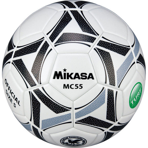 ミカサ】 全国中学校体育大会公式試合球 サッカーボール5号 検定球 貼り 天然ゴムチューブ 白黒 MC55-WBK（直送品）