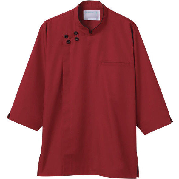 住商モンブラン MONTBLANC（モンブラン） 調理シャツ 兼用 7分袖 エンジ/黒 M 2-625 1枚（直送品）