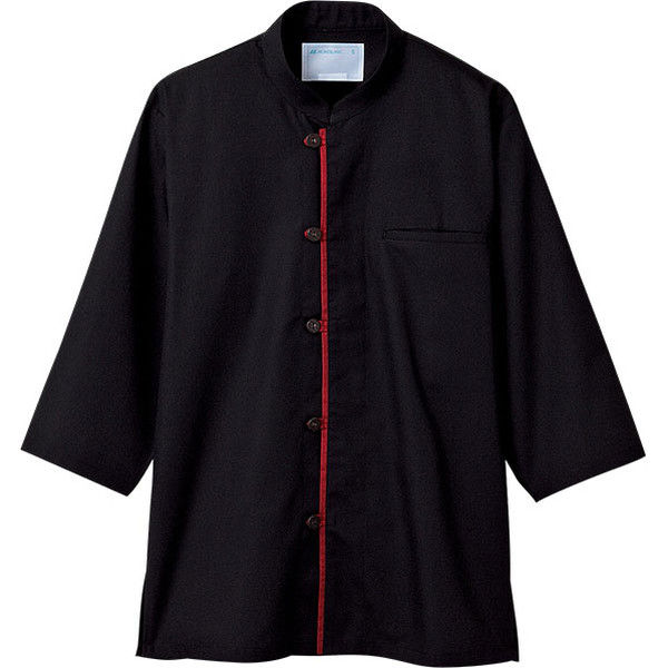 住商モンブラン MONTBLANC（モンブラン） 調理シャツ 兼用 7分袖 黒/エンジ LL 2-633 1枚（直送品）