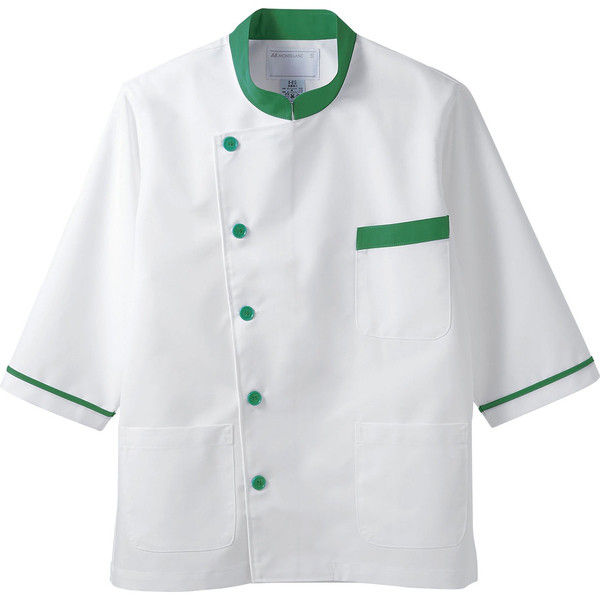 住商モンブラン MONTBLANC（モンブラン） 調理衣 兼用 7分袖 白/グリーン 3L 6-815 1枚（直送品）