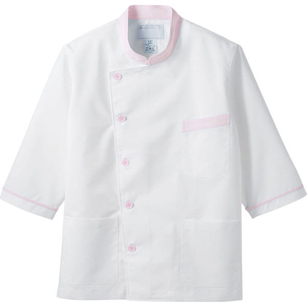 住商モンブラン MONTBLANC（モンブラン） 調理衣 兼用 7分袖 白/ピンク L 6-819 1枚（直送品）