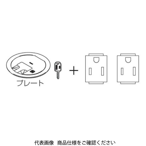 TERADA プラグ収納 P=89 シルバーメタリック カギ付 接地2P15A125V×2 LCR11005K 1個（直送品）