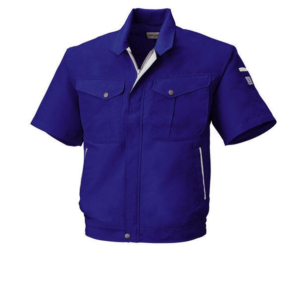 ビッグボーン商事 ECO WORLD 5618 半袖ジャケット ブルー×グレー LL（取寄品）