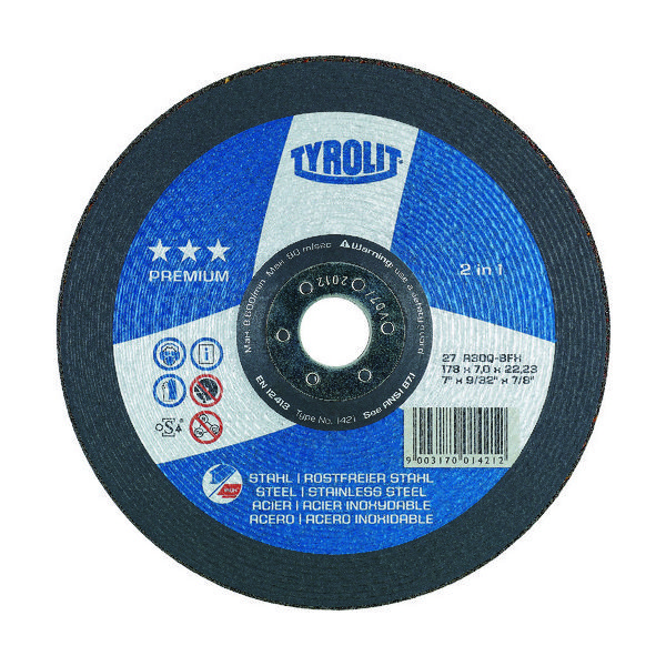 Tyrolit オフセット砥石 プレミアムタイプ 125mm #24 34046131 1枚 836-7721（直送品）