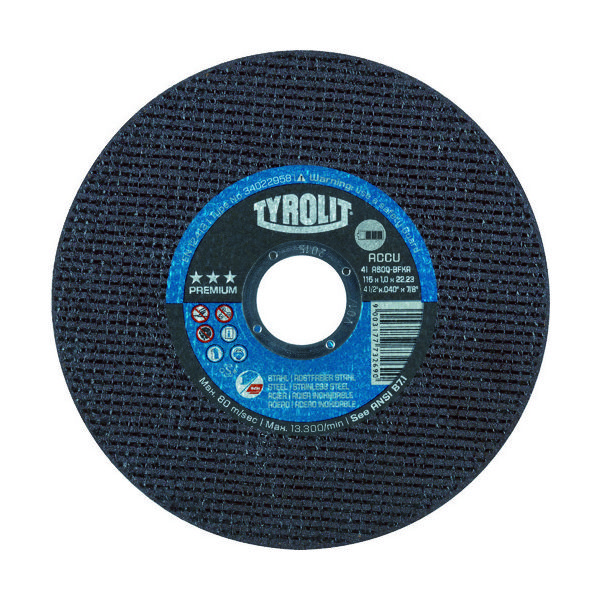 Tyrolit コードレスグラインダー対応切断砥石 ACCU 125X1X2