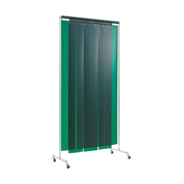 吉野 クグレール 遮光用衝立のれん型1×2 キャスター付グリーン YS-12SC-KG-G 1台 768-4878（直送品）