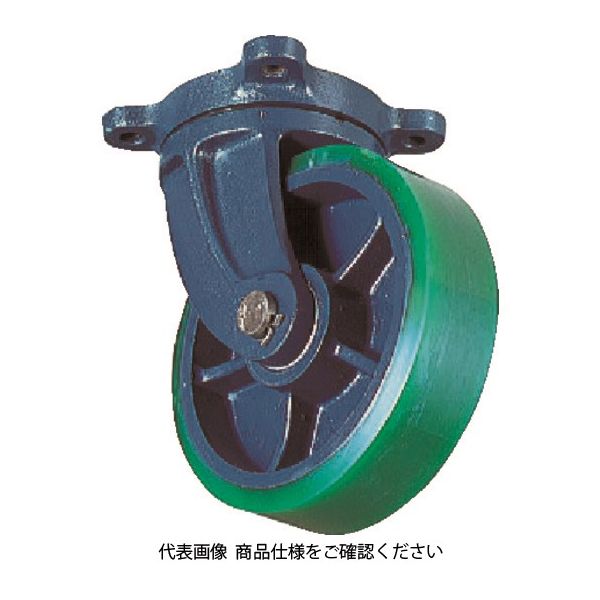 京町産業車輌 京町 ダクタイル自在金具付ウレタン車輪 150Ф×100 FHJ-150X100 1個 458-3949（直送品）