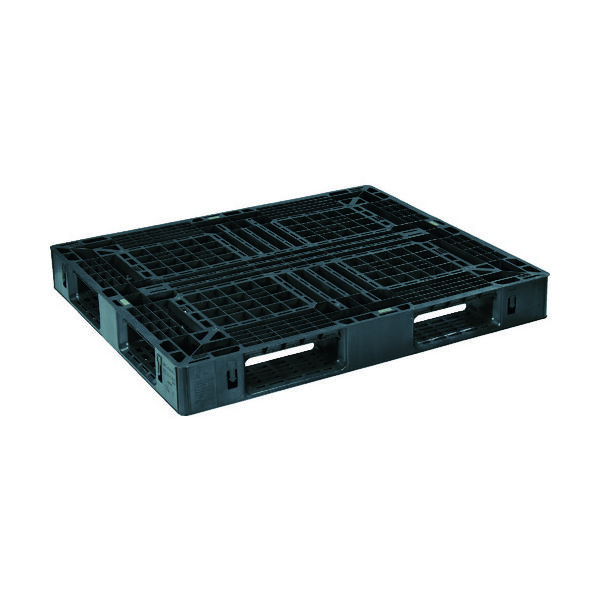 日本プラパレット NPC 輸出梱包用プラスチックパレット EXA-1311 片面四方差し 黒 EXA-1311-F-BK 463-4756（直送品）