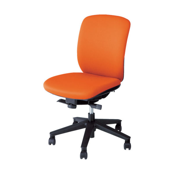 ナイキ NAIKI ワークチェアー ヴィアーレ VE型/背座:オレンジ/布張り/肘なし VE510F-OR 1脚 453-2546（直送品）