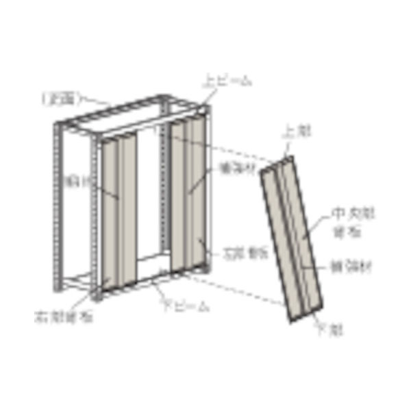 トラスコ中山 TRUSCO M3・M5型棚用はめ込み式背板 1200XH1800 ネオグレー SMM-64 NG 1組(1個)（直送品）