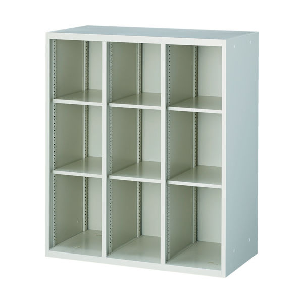 トラスコ中山 TRUSCO ユニット型壁面書庫 オープン3列 自在棚6枚付 H1050 W色 UOW-1133 1台 765-8168（直送品）