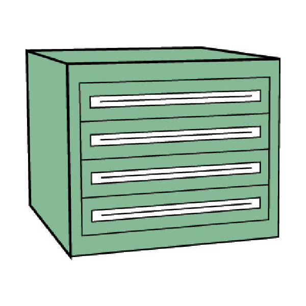 トラスコ中山 TRUSCO VE9S型中量キャビネット 880X550XH600 引出4段 VE9S-601 1台(1個) 479-1533（直送品）