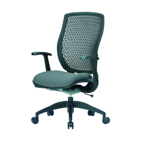 アイコ AICO 事務用回転イス(ハイバック肘付き) 座面グレー 背面ブラック MA-1535(FG3)GR-BK 1脚 116-4847（直送品）