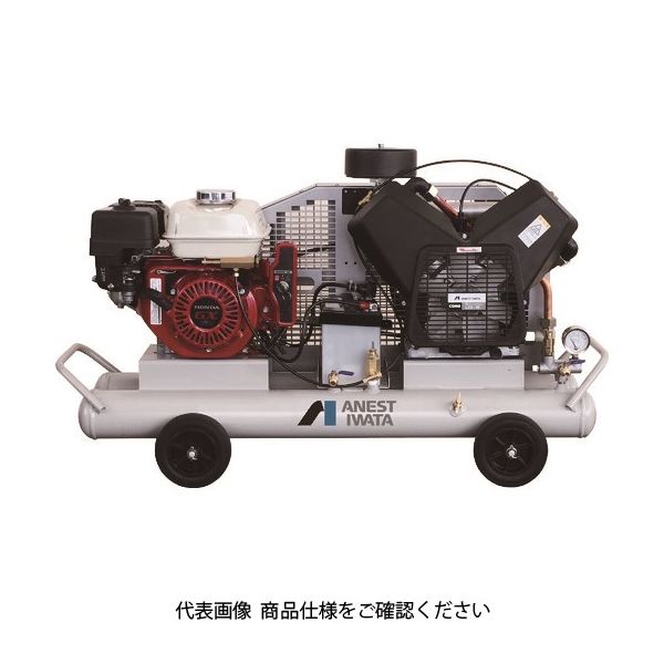 アネスト岩田 軽便形コンプレッサ 3.7KW エンジン駆動 PLUE37C-10 1台 116-5134（直送品）