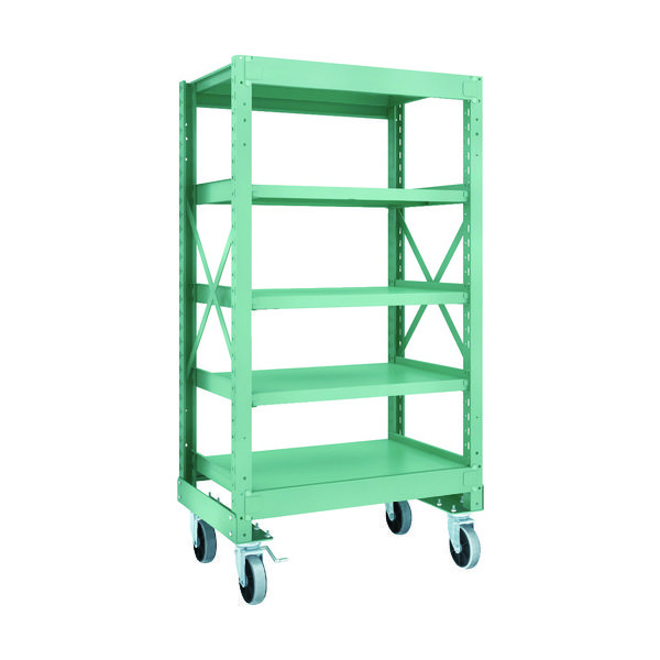 TRUSCO R3型ボルト式中量棚W900XD600XH1700 5段 Φ150 ウレタンキャスター付 R3-5365-U150（直送品）