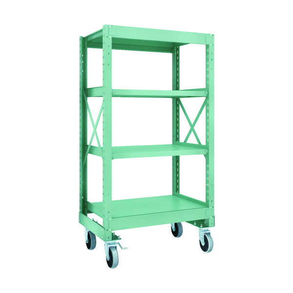 TRUSCO R3型ボルト式中量棚W900XD600XH1700 4段 Φ150 ウレタンキャスター付 R3-5364-U150（直送品）