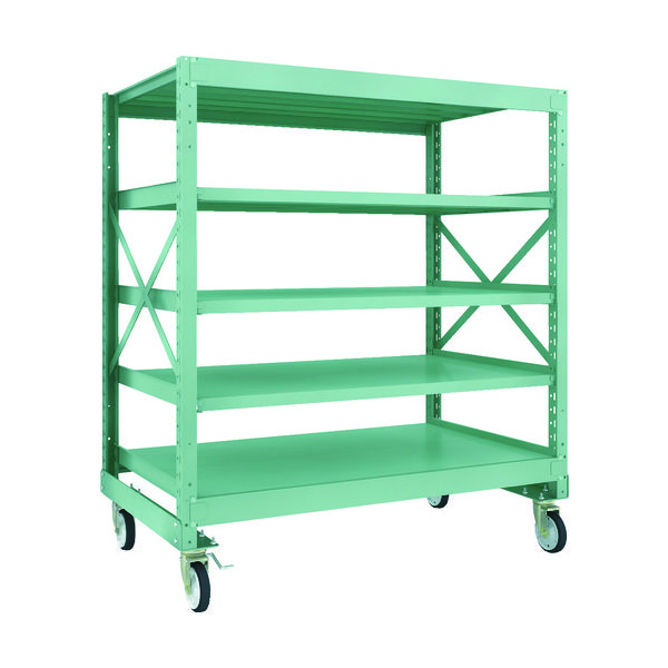 TRUSCO R3型ボルト式中量棚W1500XD900XH1700 5段 Φ150 ゴムキャスター付 R3-5595-G150 1台(1個)（直送品）