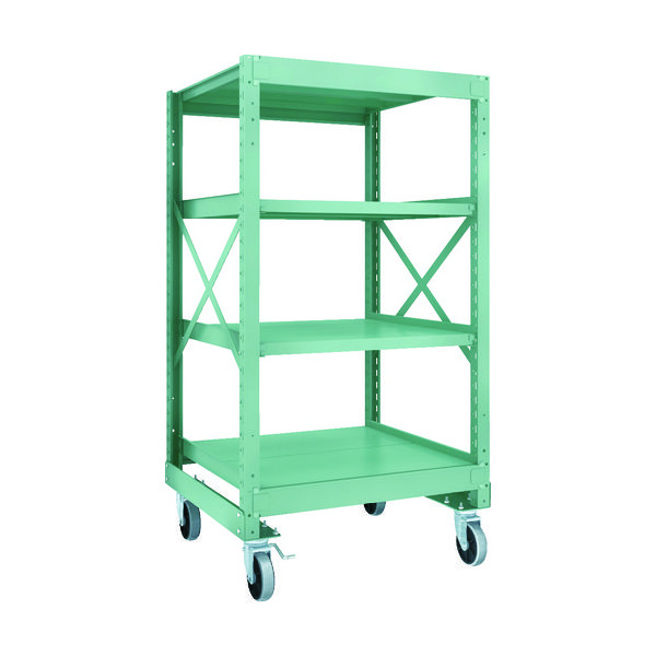 TRUSCO R3型ボルト式中量棚W900XD900XH1700 4段 Φ150 ウレタンキャスター付 R3-5394-U150（直送品）