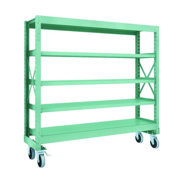 TRUSCO R3型ボルト式中量棚W1800XD500XH1700 5段 Φ150 ウレタンキャスター付 R3-5655-U150（直送品）