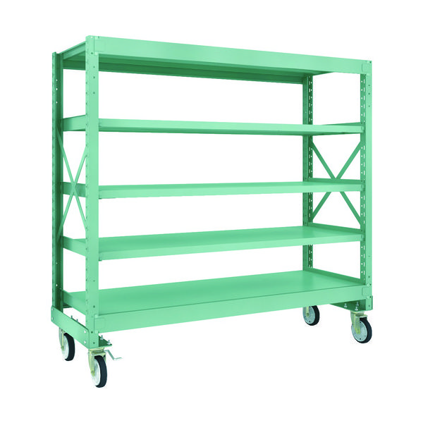TRUSCO R3型ボルト式中量棚W1800XD600XH1700 5段 Φ150 ゴムキャスター付 R3-5665-G150 1台(1個)（直送品）