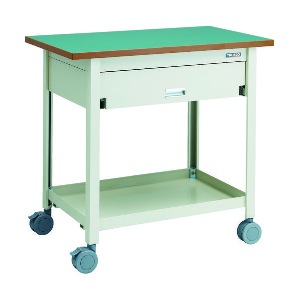 トラスコ中山 TRUSCO 天板付ワゴン 両面引出し1段付 棚板1段 NG VD-T110-NG 1台 116-3771（直送品）