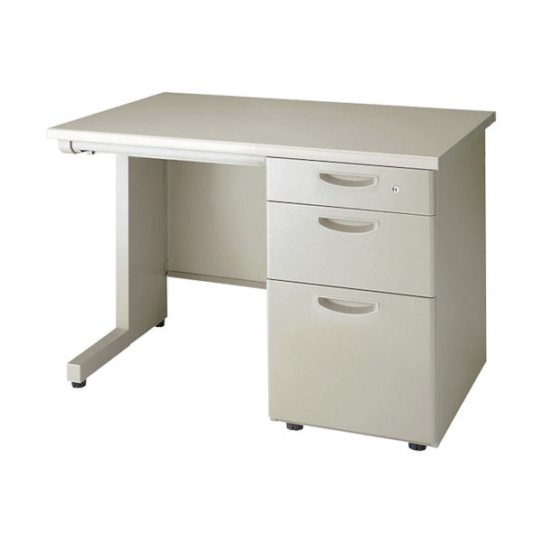 ナイキ NAIKI 片袖デスク NELD型/ウォームホワイト/W1000×D700×H700 NELD107B-AWH 1台（直送品）