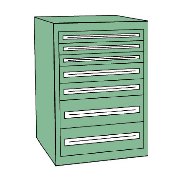 トラスコ中山 TRUSCO VE9S型中量キャビネット 880X550XH1000 引出7段 VE9S-1004 1台(1個)（直送品）