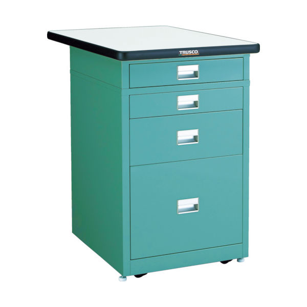 トラスコ中山 TRUSCO 作業台用サイドキャビネット ダップ天板付 500X750 グリーン UDCT-111-0175P GN 1台（直送品）