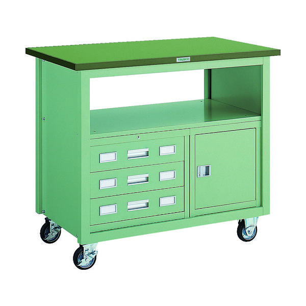 トラスコ中山 TRUSCO VD型引出付大型ツールワゴン 1010X600XH880 緑 VD-202 GN 1台 512-3356（直送品）