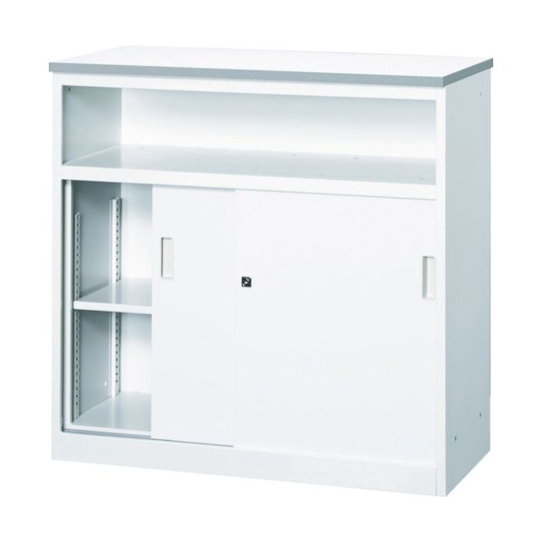 トラスコ中山 TRUSCO CVAカウンター W1200中棚付ハイカウンター グレー CVA-12HST-G 1台 454-0557（直送品）